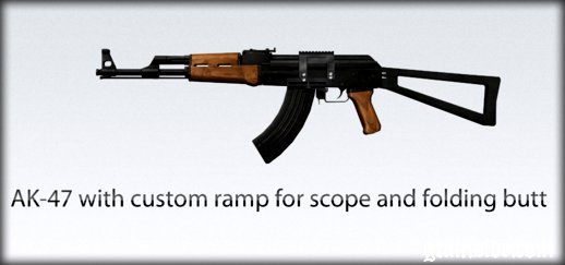 AK-47 with custom ramp for scope and folding butt