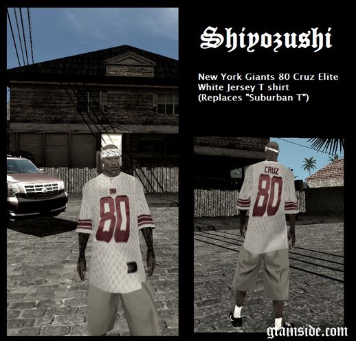 NY Giants 80 Cruz Elite White T-Shirt