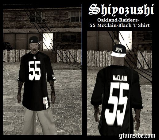 Oakland Raiders 55 McClain Black T-Shirt