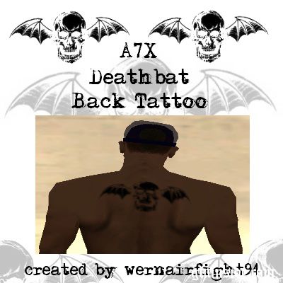A7X Deathbat Back Tattoo