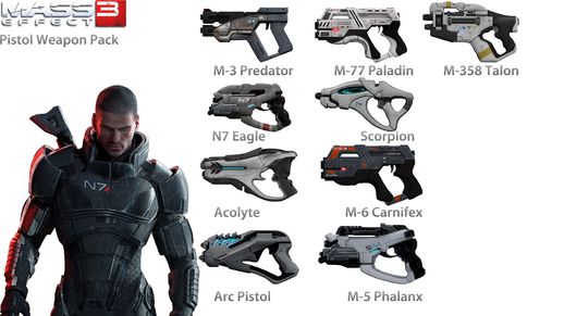 Mass Effect 3 Pistol Weapon Pack