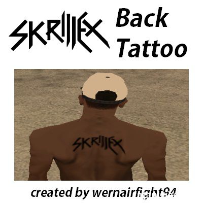Skrillex Back Tattoo