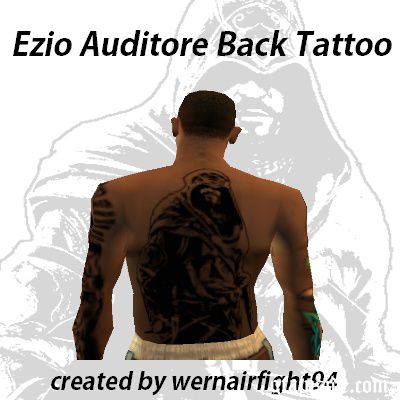 Ezio Auditore Back Tattoo