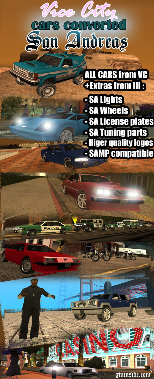 Vice City Cars converted to San Andreas
