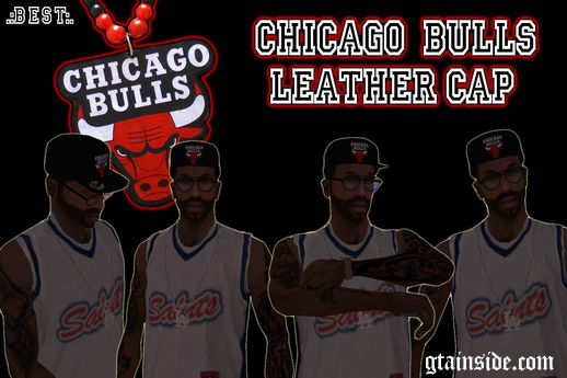 Black CHICAGO BULLS Leather Cap