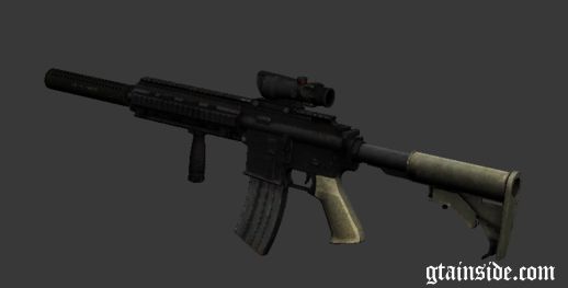 M416 with ACOG sight and silenced