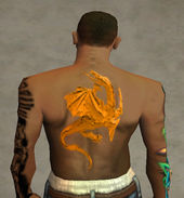 Dragon Orange Back Tattoo