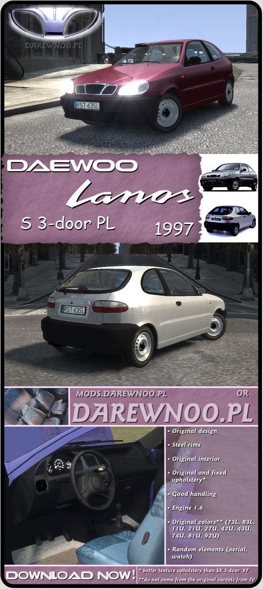 1997 Daewoo Lanos S 3-door ver. PL