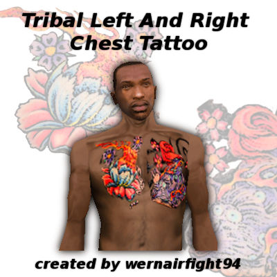 Tribal Left And Right Chest Tattoo
