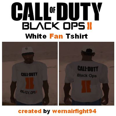 COD Black Ops II White Fan Tshirt 