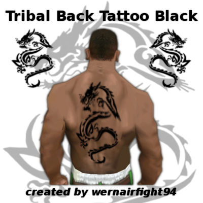 Tribal Back Tattoo Black