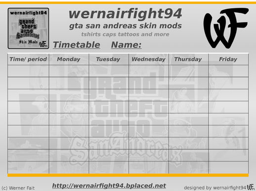Wf 94 GTA SA Skin Mods Timetable