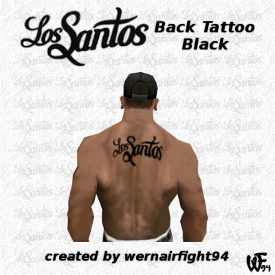 Los Santos Back Tattoo Black