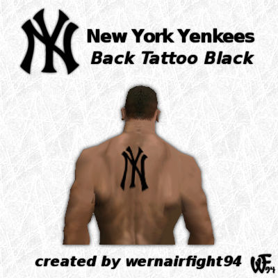 New York Yankees Back Tattoo Black