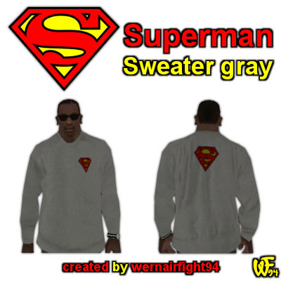Superman Sweater Gray