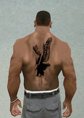 Breathtaking Eagle Back Tattoo Black