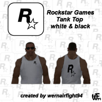 Rockstar Games Tank Top White Black