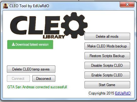 CLEO Scripts Manages Tool V1.0