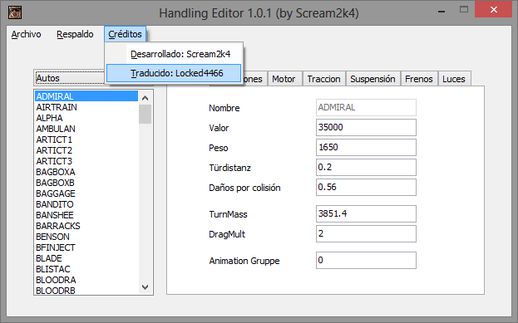 Handling Editor 1.0.1 (Traducido ES)