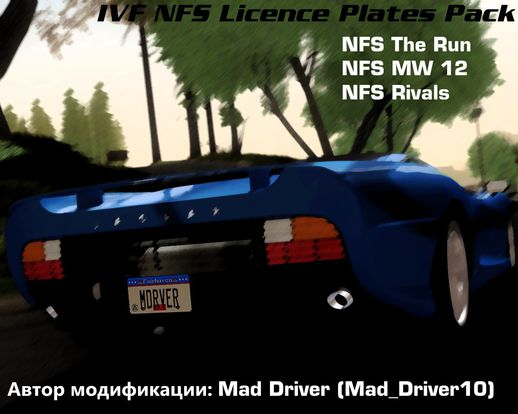 IVF NFS Licence Plates Pack