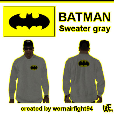 Batman Sweater Gray