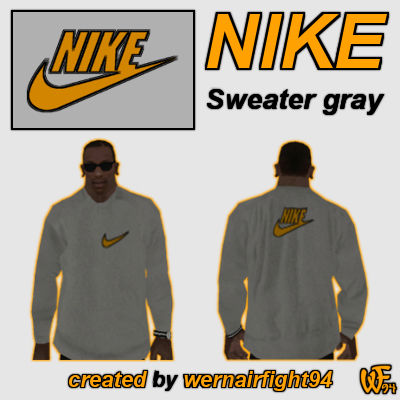 Nike Sweater Gray Orange