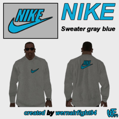 Nike Sweater Gray Blue