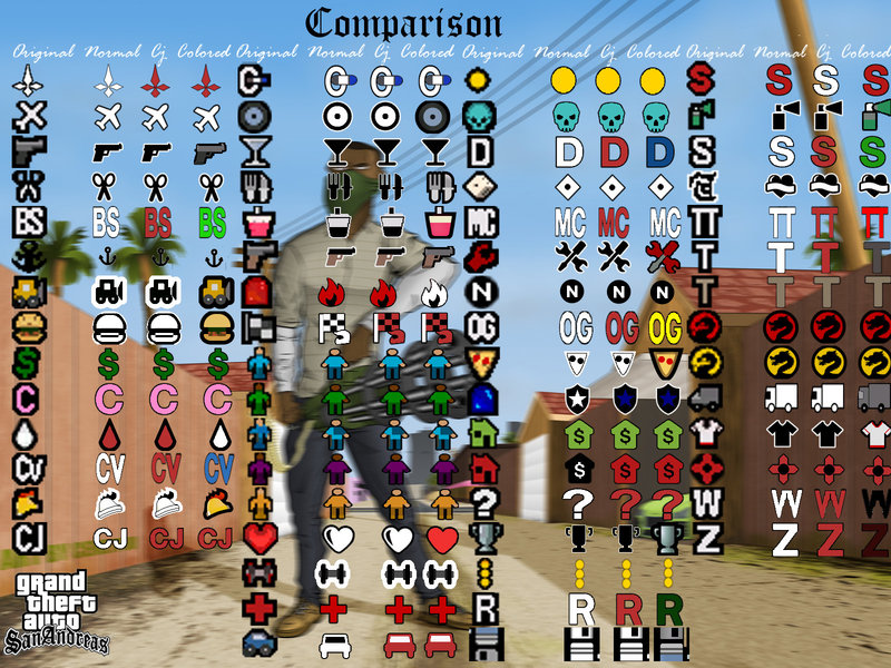 GTA San Andreas GTA V Style Radar Icons (3 Versions) Mod - GTAinside.com