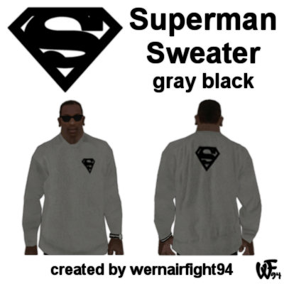 Superman Sweater Gray Black