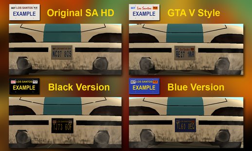 GTA SA: HD Licence Plates V1