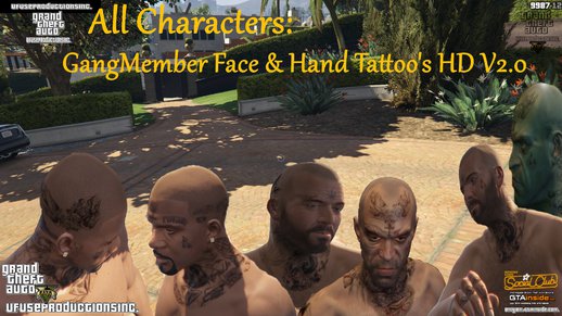GangMember Face & Hand Tattoo's HD (All Characters) V2.0