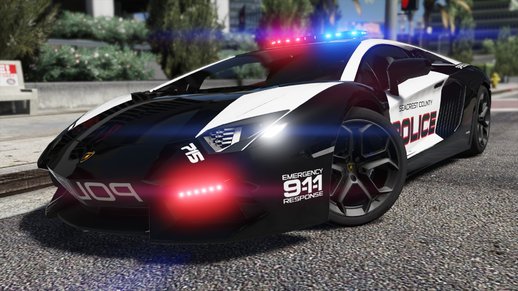 Lamborghini Aventador | Hot Pursuit Police [Add-On / Replace | Template]
