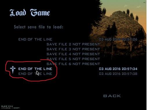 End Of The Line 100% Saved Game 