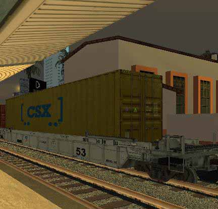 Flatcar and Container 3 Wagons
