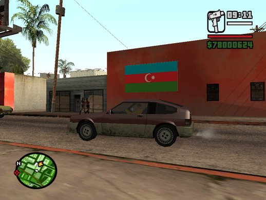 Azerbaijan Flag On Wall