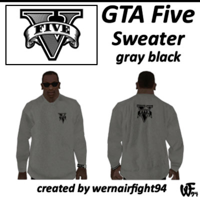 GTA Five Sweater Gray Black