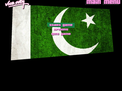 Pakistan Flag at Menu