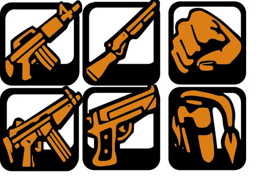 GTA San Andreas HD Weapons icon in Beta GTA Stories style