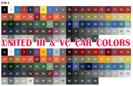 United III & VC Car Colors