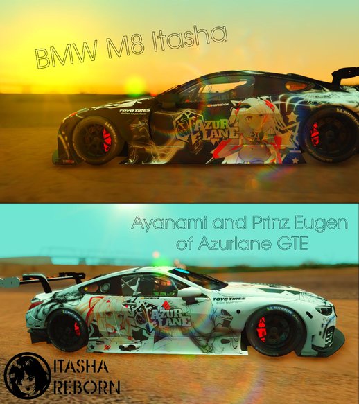 BMW M8 Itasha Ayanami and Prinz Eugen of Azur Lane GTE
