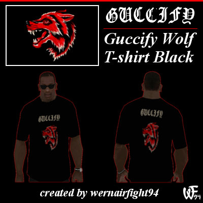 Guccify Wolf T-shirt Black