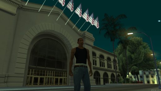 City Hall With Parking In The Back And Stage In Los Santos
