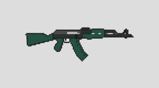 AK47 pixels from Minecraft