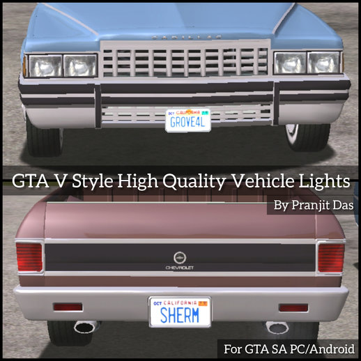 GTA V Style High Quality Vehicle Lights for Android/PC