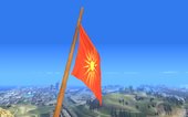 Macedonian Flag On Mount Chiliad