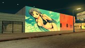 Hot Anime Girl Blue Hair Mural
