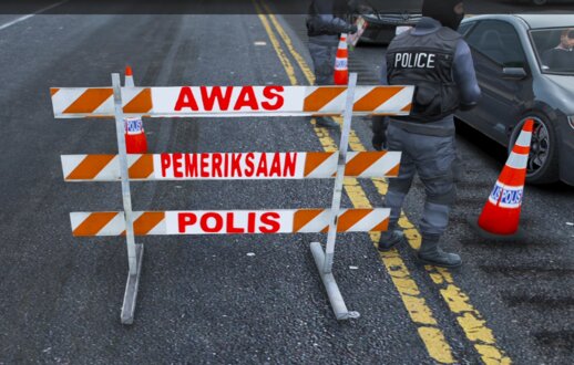 Police Roadblock Malaysia Polis Props Texture