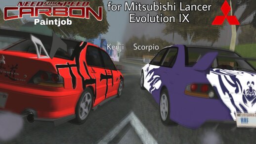 NFS Carbon Paintjob for Mitsubishi Lancer Evo IX (Kenji & Scorpio)