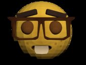 Emoji con cara de nerd inteligente
