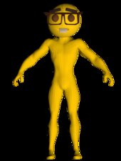 Emoji con cara de nerd inteligente con extremidades